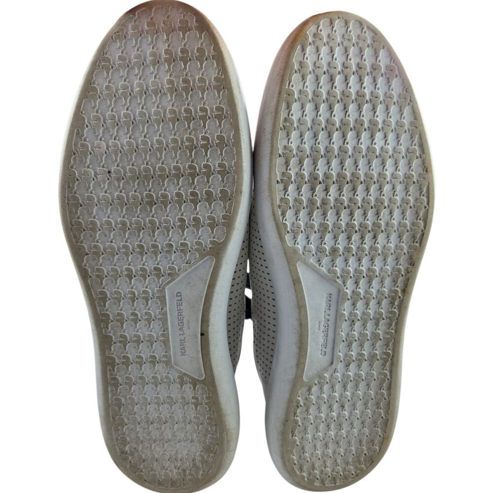 Karl Lagerfeld | Black & White Leather Perforated Sneakers | Size 11 - Picture 5 of 5